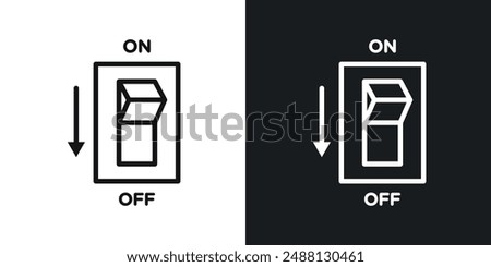 Light switch off vector icon isolated on transparent background. high quality linear icon set for app, and web design. Vector illustration.