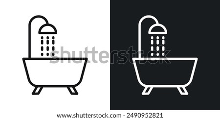 Bath vector icon isolated on transparent background. high quality linear icon set for app, and web design. Vector illustration.