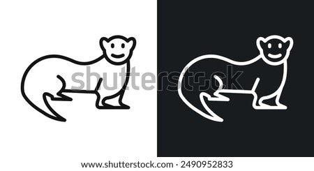 Otter vector icon isolated on transparent background. high quality linear icon set for app, and web design. Vector illustration.