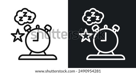 Alarm snooze vector icon isolated on transparent background. high quality linear icon set for app, and web design. Vector illustration.