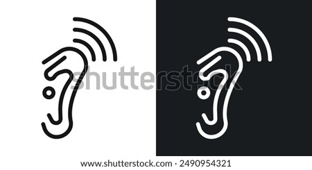 Assistive listening systems vector icon isolated on transparent background. high quality linear icon set for app, and web design. Vector illustration.