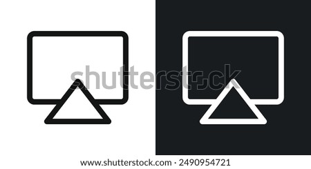 Airplay vector icon isolated on transparent background. high quality linear icon set for app, and web design. Vector illustration.