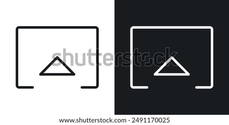 Airplay vector icon set in black and white filld and outlined style.