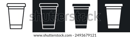 Togo Cup vector icon set in black and white filld and outlined style.