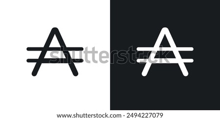 Austral sign vector. EPS 10 set in solid style.