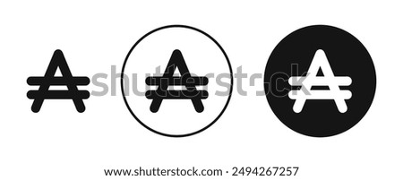 Austral vector sign set in black and blue colors