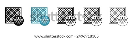 Mosquito net vector icon set in black and blue colors