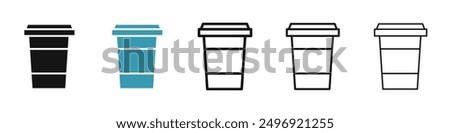 Togo Cup vector icon set in black and blue colors