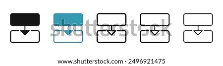 Diagram next vector icon set in black and blue colors