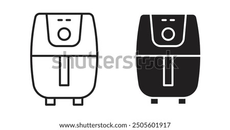 air fryer iconset on white background. Eps 10 stock vector