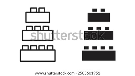 lego iconset on white background. Eps 10 stock vector