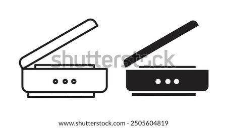 scanner iconset on white background. Eps 10 stock vector