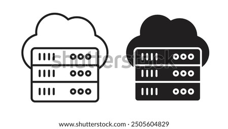 dedicated server iconset on white background. Eps 10 stock vector