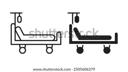 hospital bed iconset on white background. Eps 10 stock vector