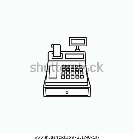 Cash register icon thin line simple icon