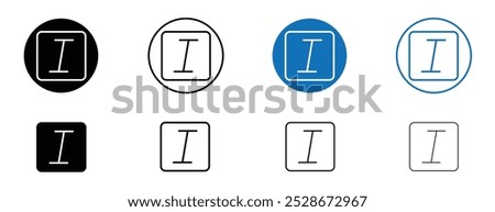 Italic text button icon in vector format