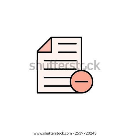 Remove document vector icon isolated on white background. EPS10