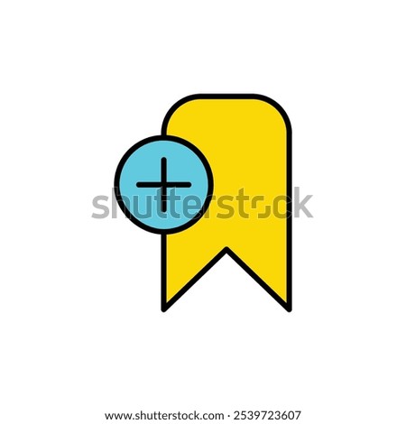 Bookmark add vector icon isolated on white background