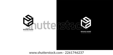 Minimalis SCA, CSA with 3D box shape initials logo Icon design (Entertainment, Photography, any brands etc.) vector illustration template.
