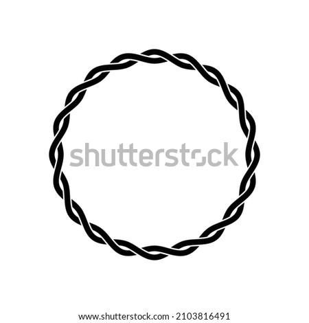 Twisted rope black fill vector illustration