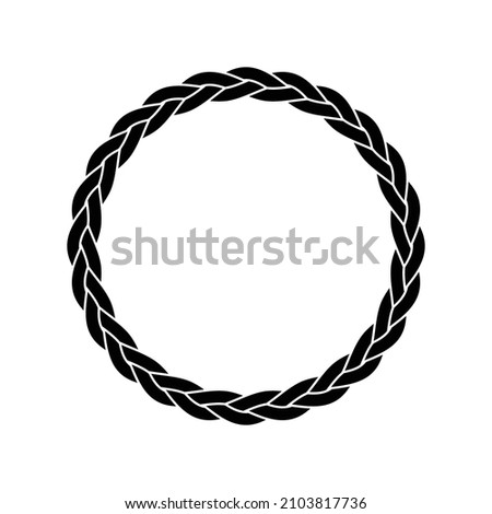 Braid natural hairstyle round frame black fill Foto stock © 
