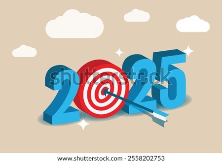 Strategic Business Goals and Growth Targets for 2025 Displayed on Target with Arrow Hitting Bullseye.