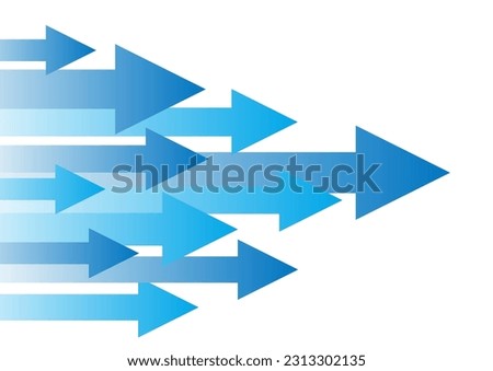 Multiple arrows moving horizontally, vector illustration