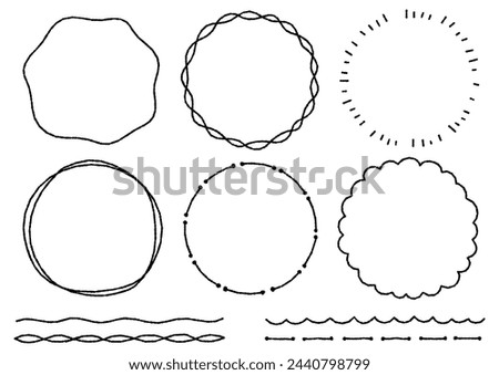 Simple hand-drawn frames (bumpy lines), vector illustration