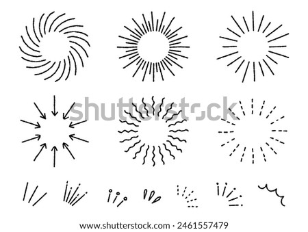 Handwritten sunburst (bumpy lines), vector illustration