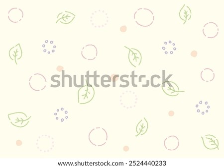 Hand drawn retro leaf pattern background (bumpy lines), vector illustration