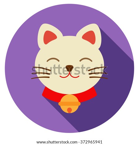 Lucky Cat Icon. Vector Flat Illustration. - 372965941 : Shutterstock