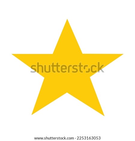 yellow star icon flat logo symbol ui web best ratting vector template isolated white background