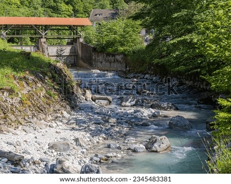 Similar – Image, Stock Photo Shallow river flowing along rocky shore in bright day