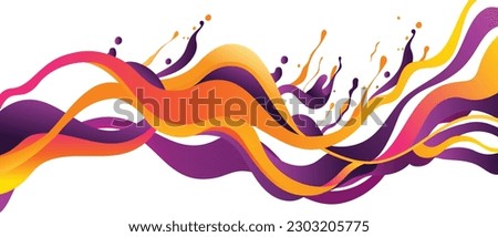 abstract colorful wavy fluid paint ink splash horizontal line background texture web banner for creative agency business. vector illustration drawing