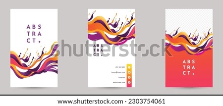 abstract colorful wavy fluid paint ink splash  line business card brochure flyer cover template for creative agency. vector illustration drawing