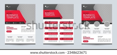 flyer advert abstract business template text layout and copy space vivid red and gray vector background for event agenda webinar newsletter lecture schedule marketing ad