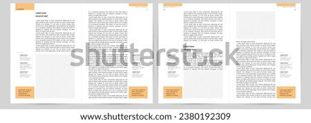 page or text layout, information design template for article in book brochure magazine document booklet newsletter textbook A4 on white background