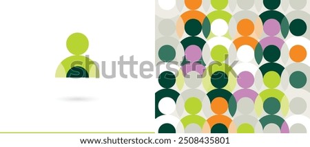 abstract people logo icon, people group crowd pattern texture background. diversity diverse different various mass simple geometric human illustration