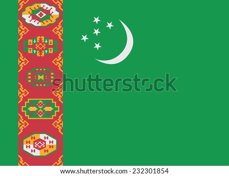 Flag of Turkmenistan vector illustration