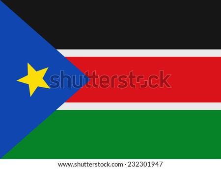 Flag of South Sudan vector illustration