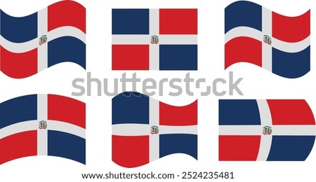 Set of 6 flags of dominican rep