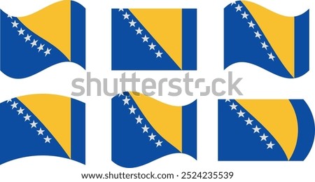 Set of 6 flags of Bosnia y Herzegovina