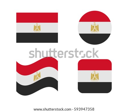 set 4 flags of egypt