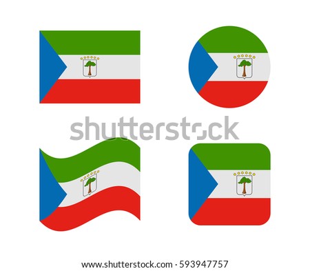 set 4 flags of equatorial guinea