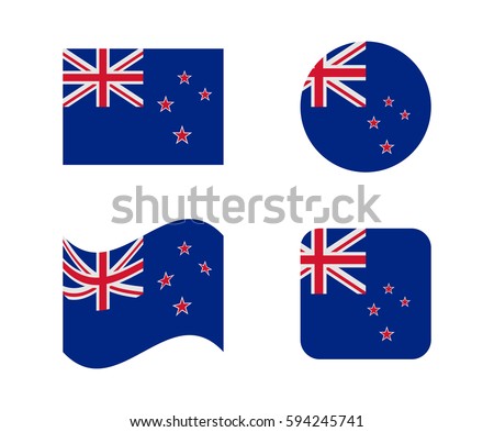 set 4 flags of new zealand