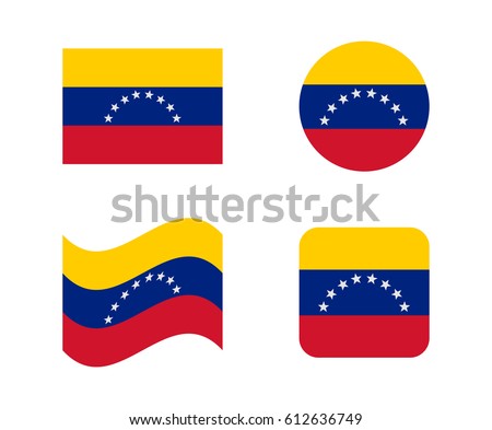 set 4 flags of venezuela