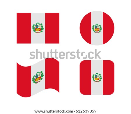 set 4 flags of peru