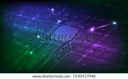 Abstract Circuit Board High Tech Technology Background. Vector Illustration.