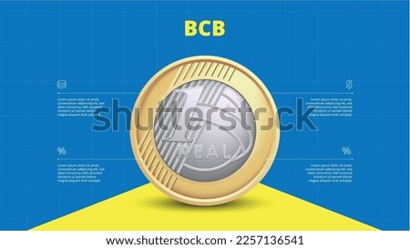 Layout Brazilian coin Real vector Realistic 
