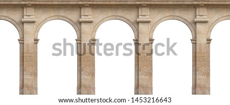 Elements of architecture of buildings, ancient arches, columns, windows and apertures. On the streets in Catalonia, public places. Zdjęcia stock © 